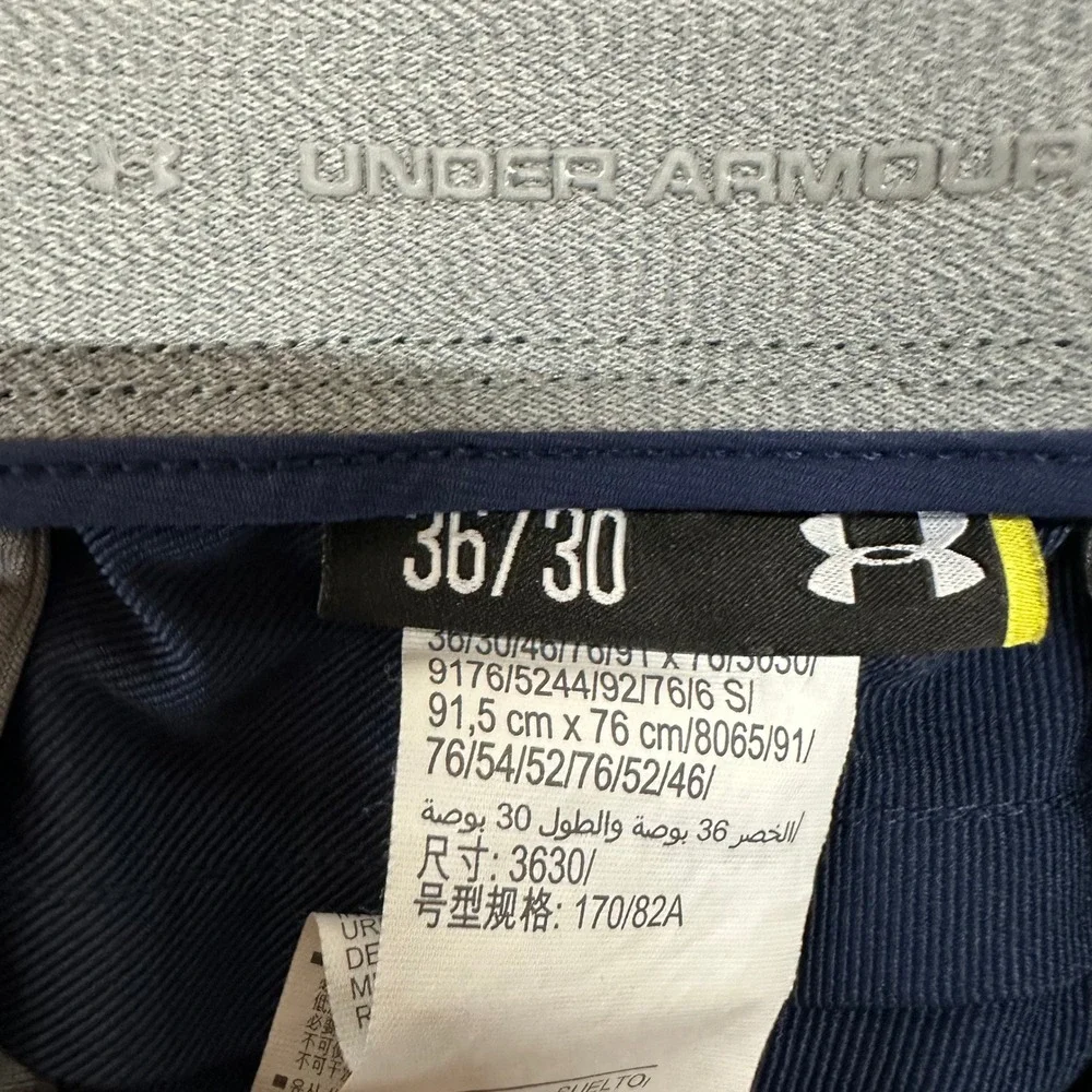 Under Armour Golf Pants Mens Size 36/30 Navy Blue Performance Straight Leg